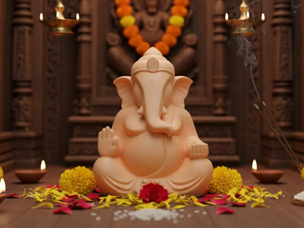 Lord Ganesha in Meditation Statue – 3D Printed Peaceful Hindu Deity Idol by 3D Divine | FOFUS, Thrissur Kerala