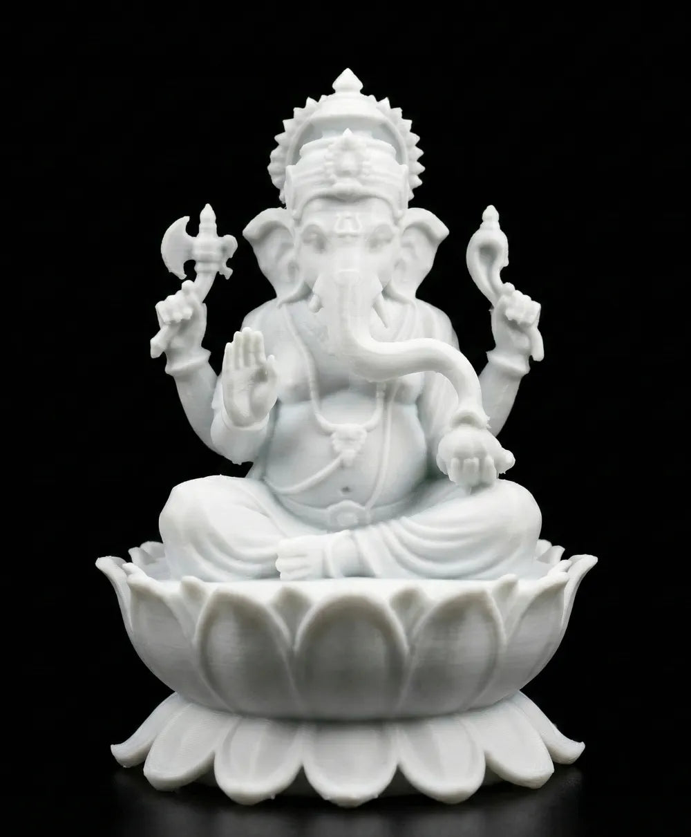 Vinayagar Sacred Lotus Figurine angle – 3D Printed Tamil Ganesh Idol by FOFUS Irinjalakuda Kerala
