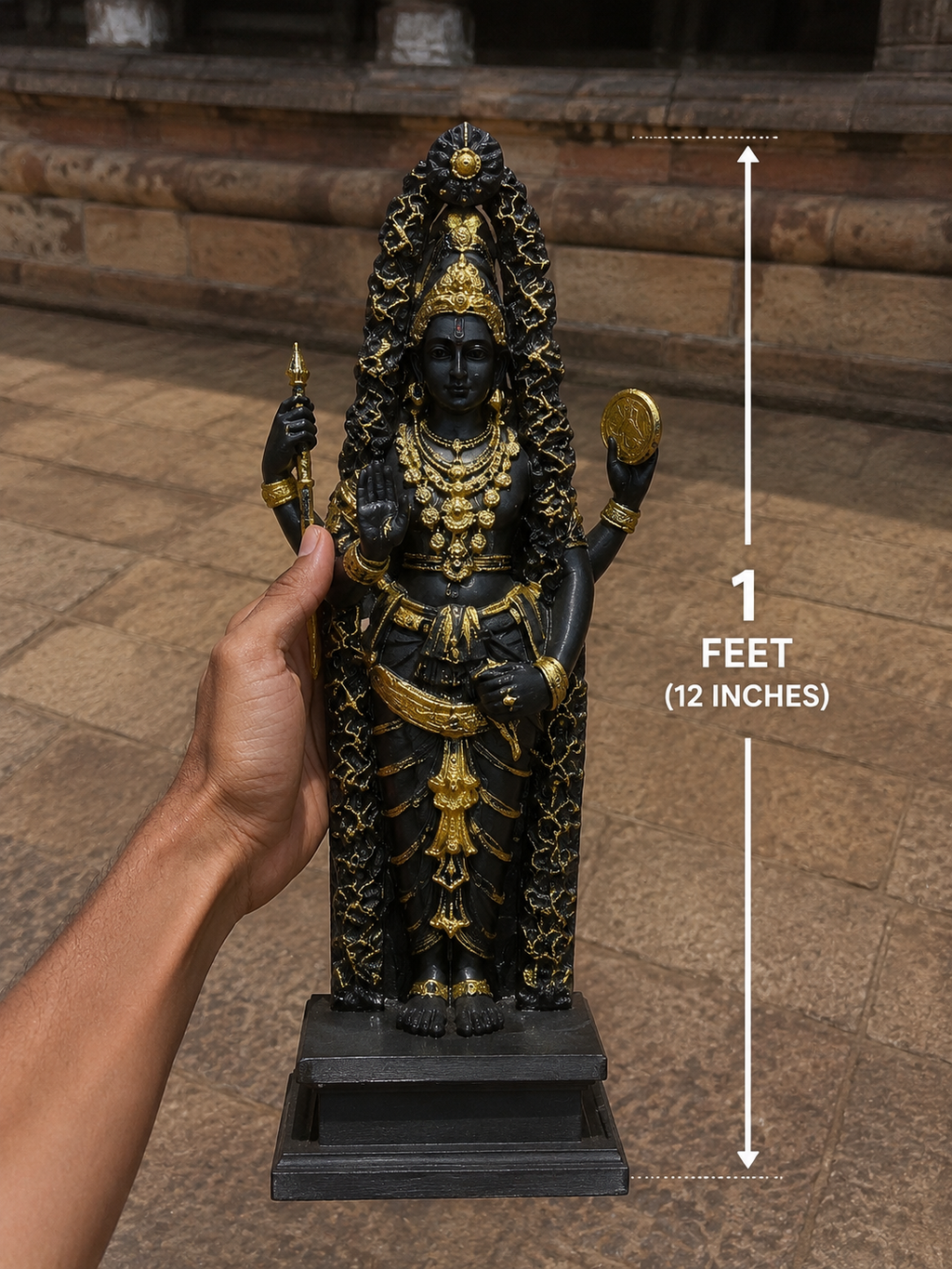 Koodalmanikyam Bharathaswami Idol angle view – Nalambalam Yatra Bharathan Premium 3D Printed by 3D Divine FOFUS